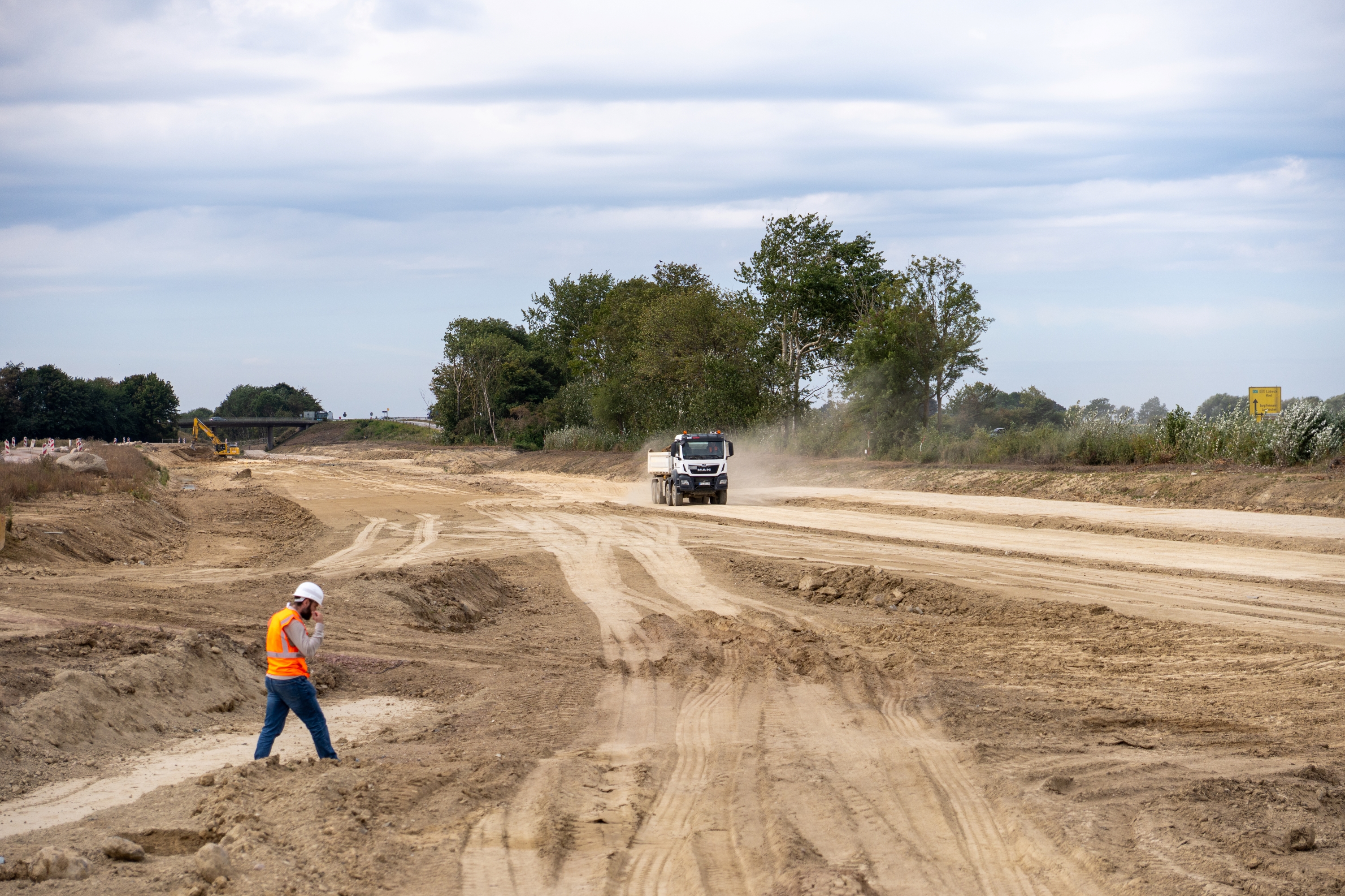 Sandige Fläche auf der Baustelle